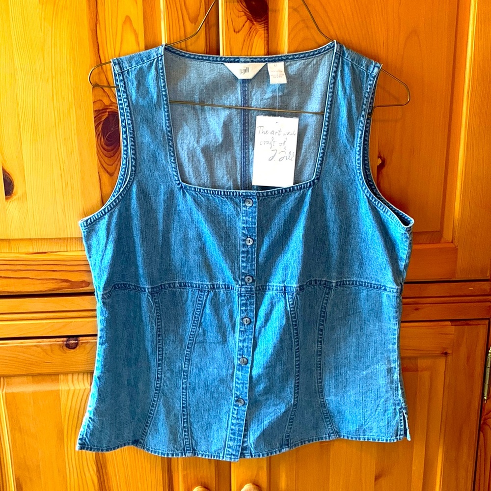 J. Jill sleeveless denim shirt NWT